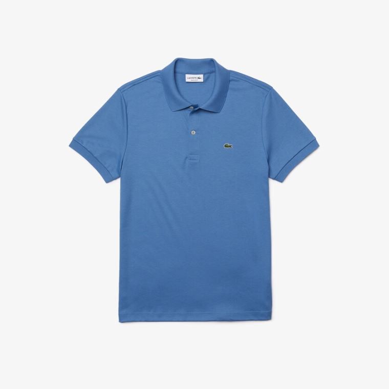 Lacoste Regular Fit Soft Bomull Polo Blå | w00dn6WA