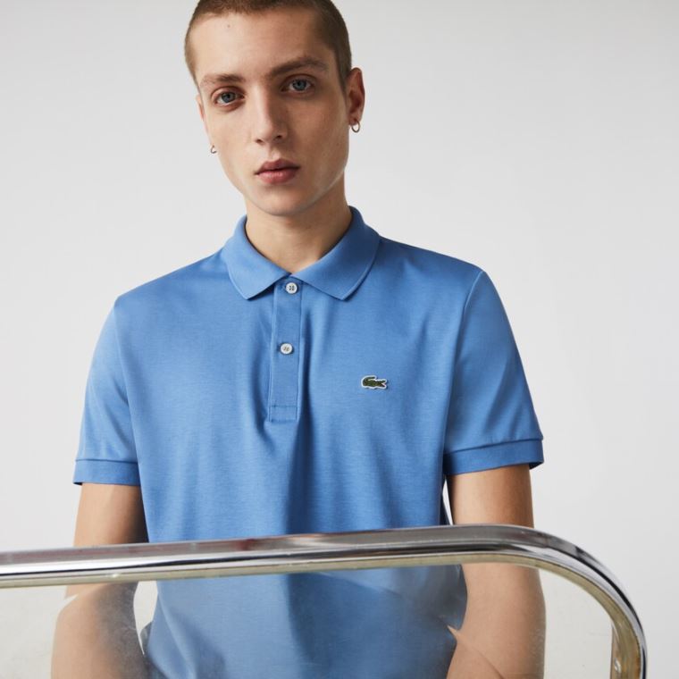 Lacoste Regular Fit Soft Bomull Polo Blå | w00dn6WA