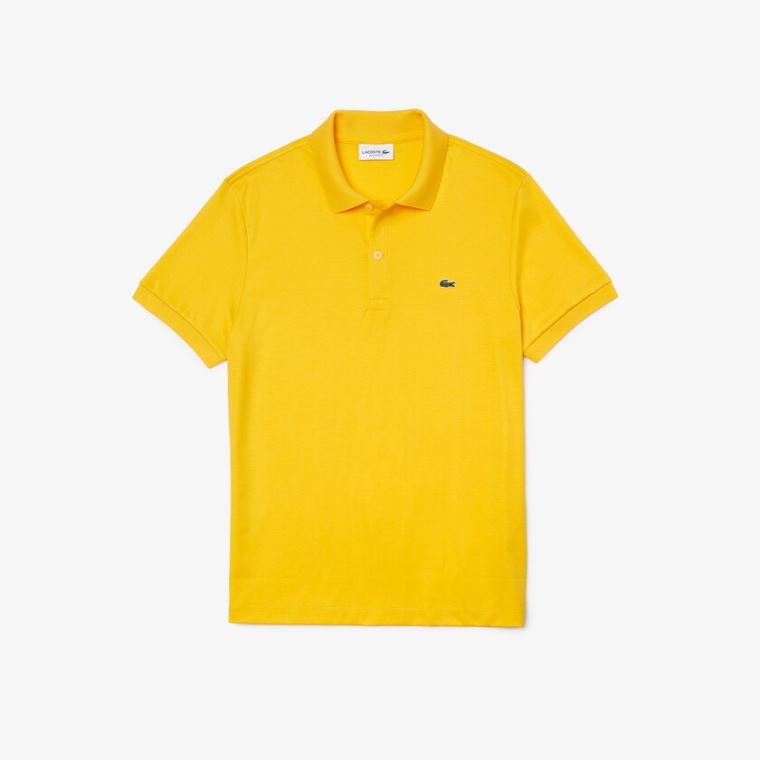 Lacoste Regular Fit Soft Bomull Polo Gul | k4rjBHOy