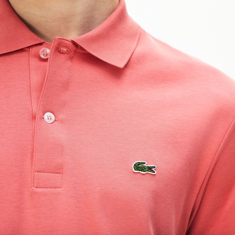 Lacoste Regular Fit Soft Bomull Polo Rosa | dqVIh5f4