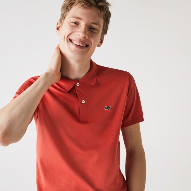 Lacoste Regular Fit Soft Bomull Polo Rød | L886EIfY