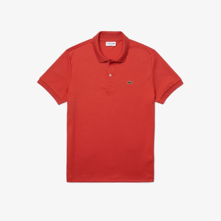 Lacoste Regular Fit Soft Bomull Polo Rød | L886EIfY