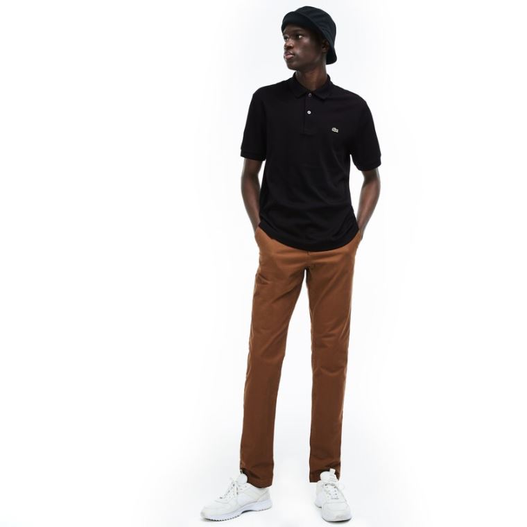 Lacoste Regular Fit Soft Bomull Polo Svarte | LE9qcvLz