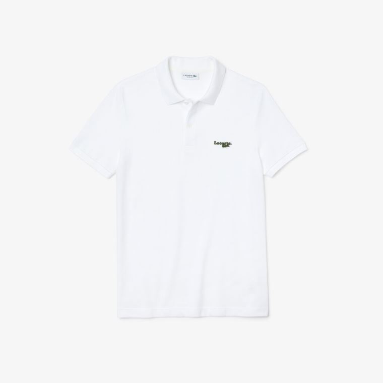 Lacoste Regular Fit Solid Bomull Piqué Polo With Badge Hvite | EOmpdnLX