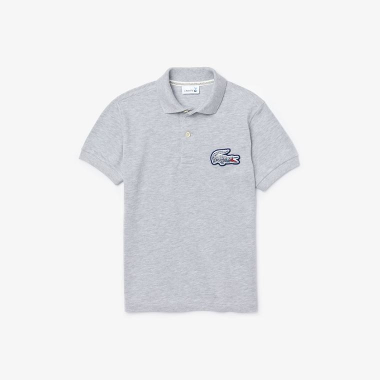 Lacoste Regular fit Crocodile Flecked Bomull Piqué Polo Shirt Grå | MMFI9VrW