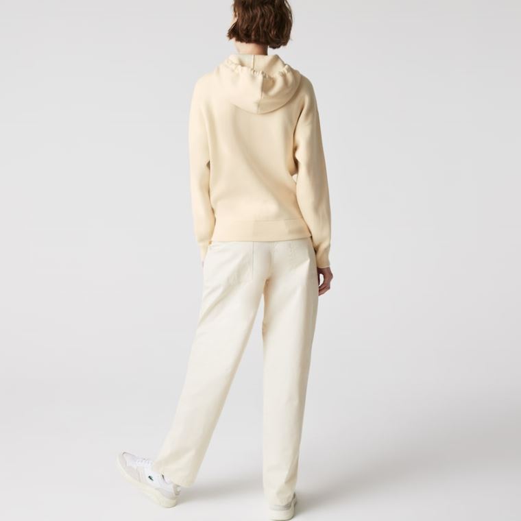 Lacoste Relaxed Embroidered Croc Hette Bomull Genser Beige | tuBZBqhL