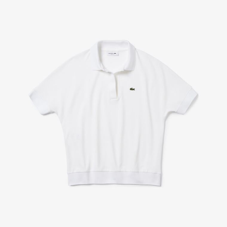 Lacoste Relaxed Piqué Polo Hvite | DnBCfEgn