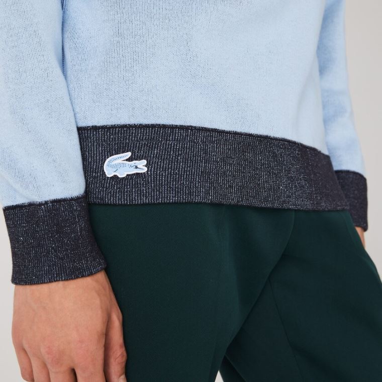 Lacoste Reversible Crew Neck Contrast Genser Marineblå Blå Blå | IztKPziu