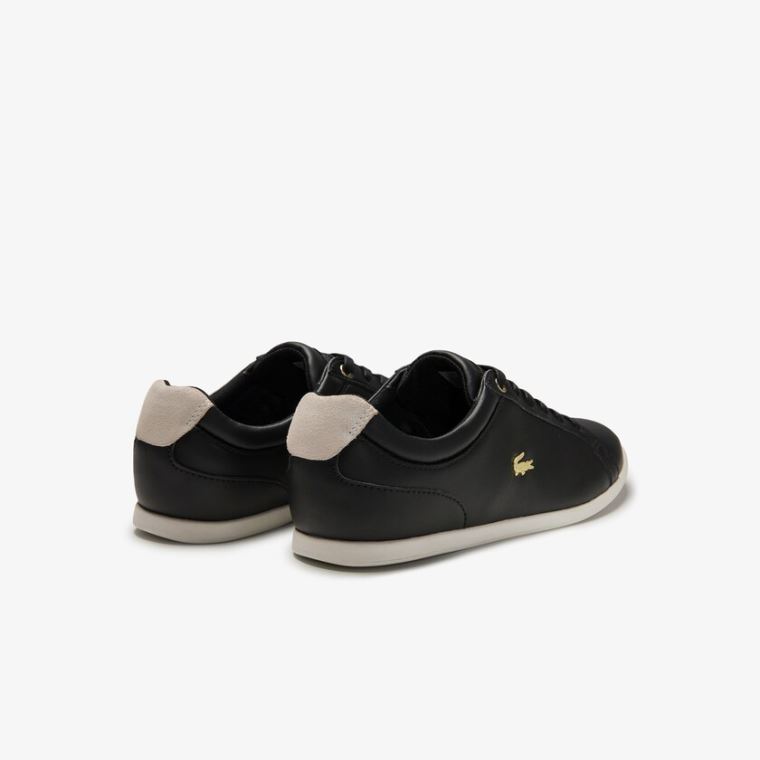 Lacoste Rey Blonder Semsket Skinn Sneakers Svarte Grå | GaEh1xeh