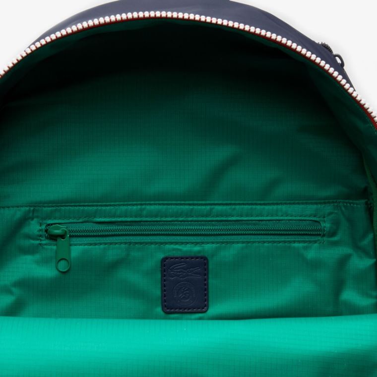 Lacoste Roland Garros Nylon Backpack Marineblå Grønn | hfnPsDCG