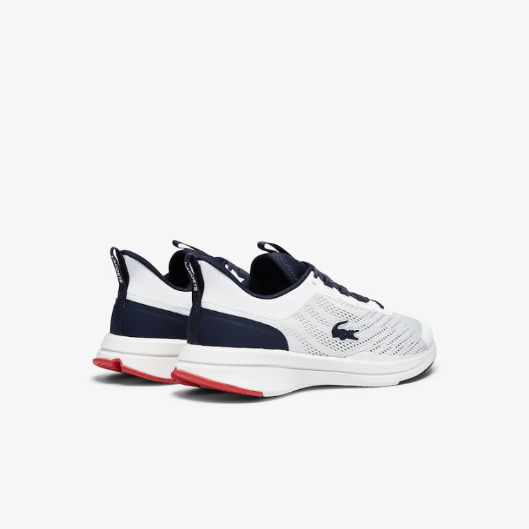 Lacoste Run Spin Tekstil Sneakers Hvite Marineblå | V03aWuJH