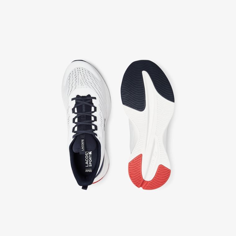 Lacoste Run Spin Tekstil Sneakers Hvite Marineblå | V03aWuJH