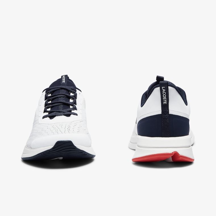 Lacoste Run Spin Tekstil Sneakers Hvite Marineblå | V03aWuJH