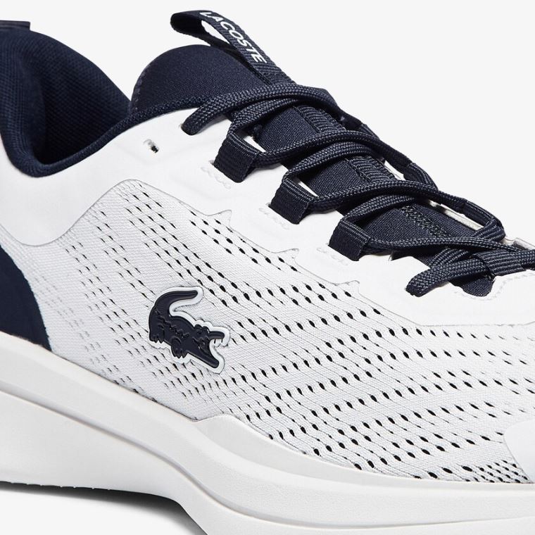 Lacoste Run Spin Tekstil Sneakers Hvite Marineblå | V03aWuJH