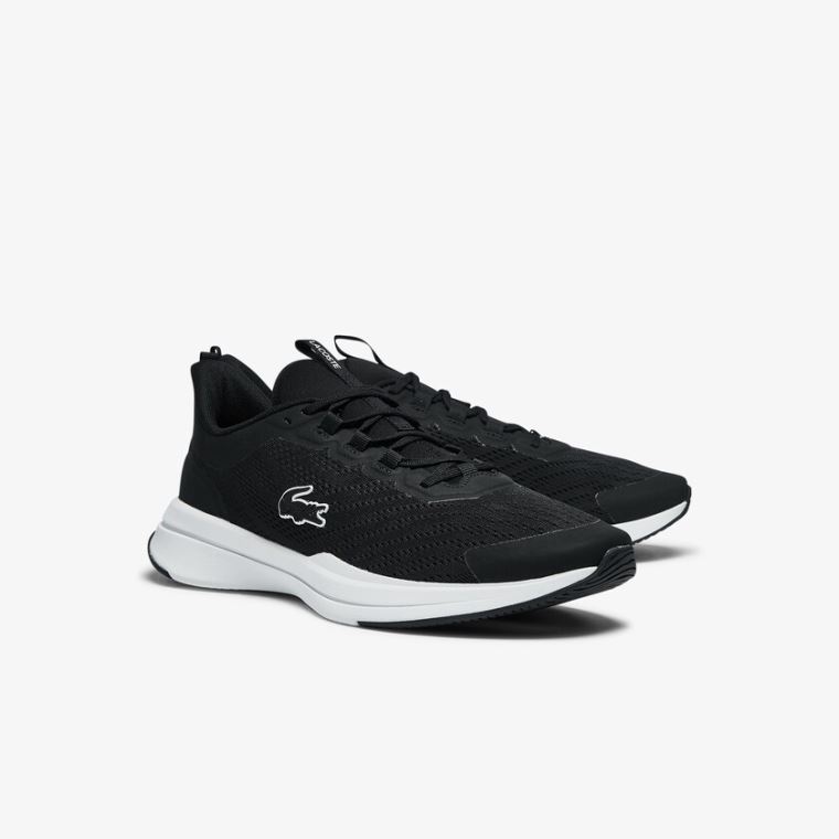 Lacoste Run Spin Tekstil Sneakers Svarte Hvite | 4Do9Aptw