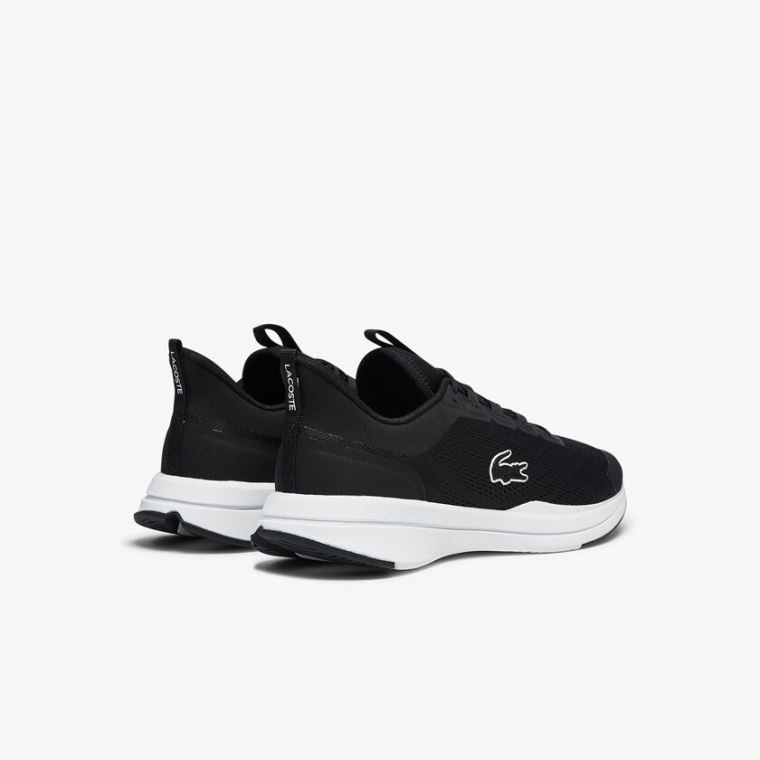 Lacoste Run Spin Tekstil Sneakers Svarte Hvite | 4Do9Aptw