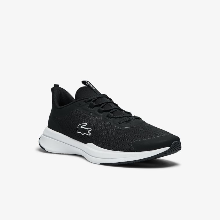 Lacoste Run Spin Tekstil Sneakers Svarte Hvite | 4Do9Aptw