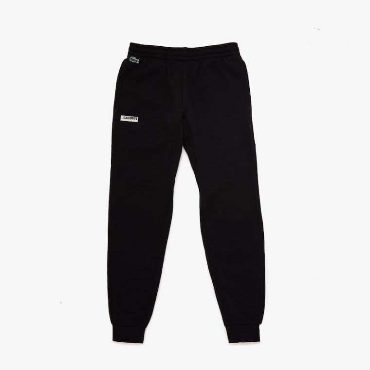 Lacoste SPORT Badge Fleece Jogging Pants Svarte Grå | VK13sBpX