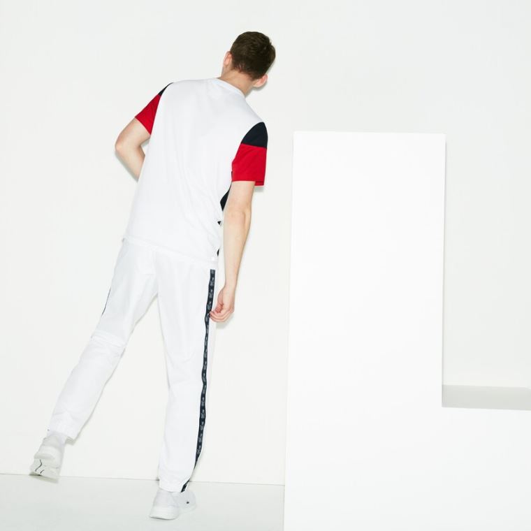 Lacoste SPORT Band Tennis Sweatpants Hvite Marineblå Blå | YpoIss0c