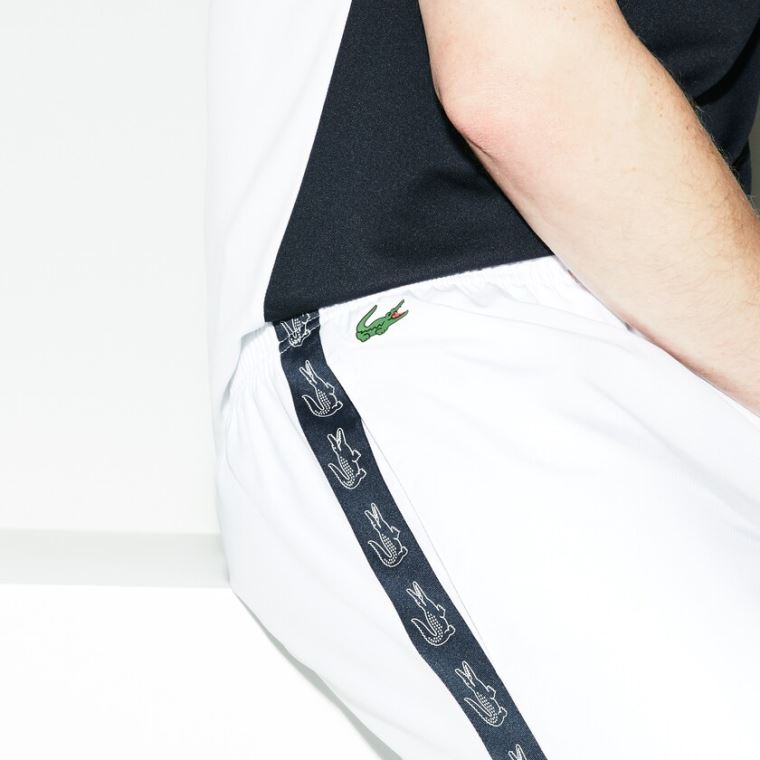 Lacoste SPORT Band Tennis Sweatpants Hvite Marineblå Blå | YpoIss0c