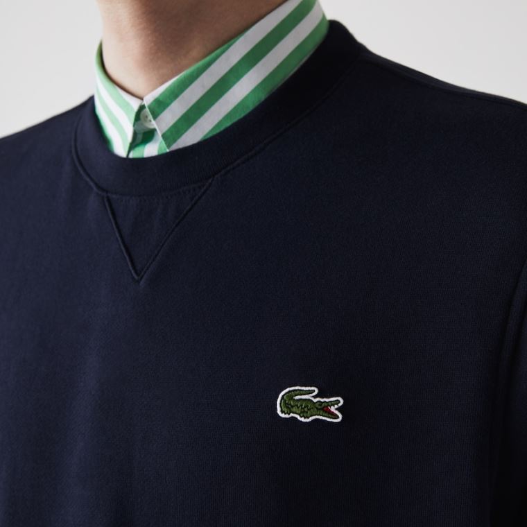 Lacoste SPORT Bomull Blend Fleece Sweatshirt Marineblå Blå | PrE5rfOc