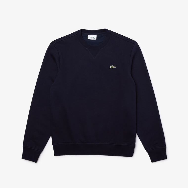 Lacoste SPORT Bomull Blend Fleece Sweatshirt Marineblå Blå | PrE5rfOc