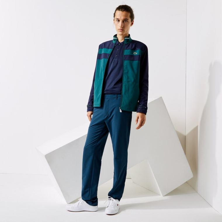 Lacoste SPORT Checkered Technical Golf Pants Marineblå Blå Grønn | aDTSIFqE