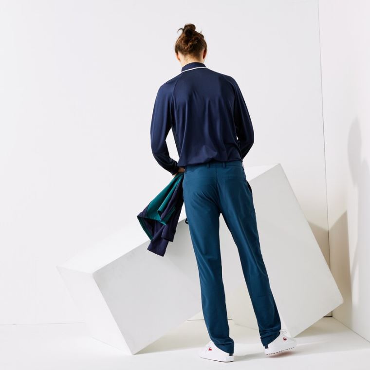 Lacoste SPORT Checkered Technical Golf Pants Marineblå Blå Grønn | aDTSIFqE