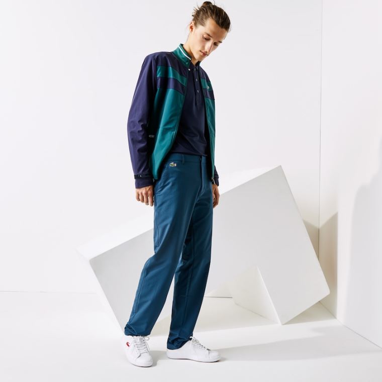 Lacoste SPORT Checkered Technical Golf Pants Marineblå Blå Grønn | aDTSIFqE