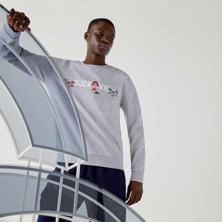 Lacoste SPORT Collab Youssef SY In Fleece Sweatshirt Grå Hvite | wQAAeaao