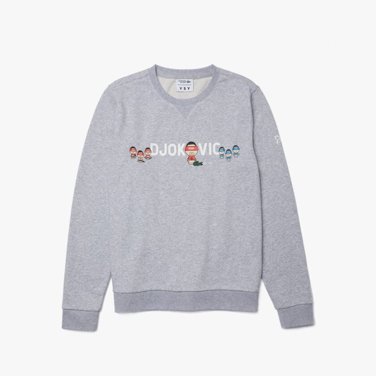 Lacoste SPORT Collab Youssef SY In Fleece Sweatshirt Grå Hvite | wQAAeaao