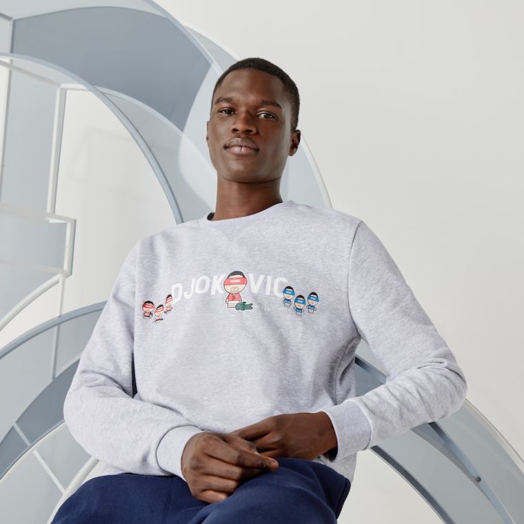 Lacoste SPORT Collab Youssef SY In Fleece Sweatshirt Grå Hvite | wQAAeaao