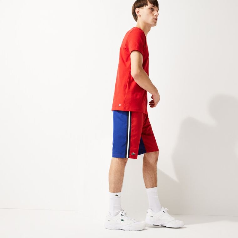 Lacoste SPORT Contrast Band Two-Tone Lette Shorts Rød Blå | MyL2IS2e