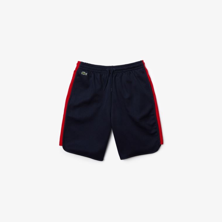 Lacoste SPORT Contrast Bands Bomull Blend Shorts Marineblå Blå Rød | wjhoLmx2