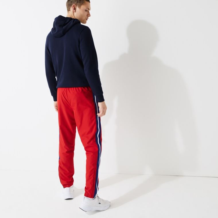 Lacoste SPORT Contrast Bands Lette Tracksuit Pants Rød Blå Hvite | qAUTZrhv