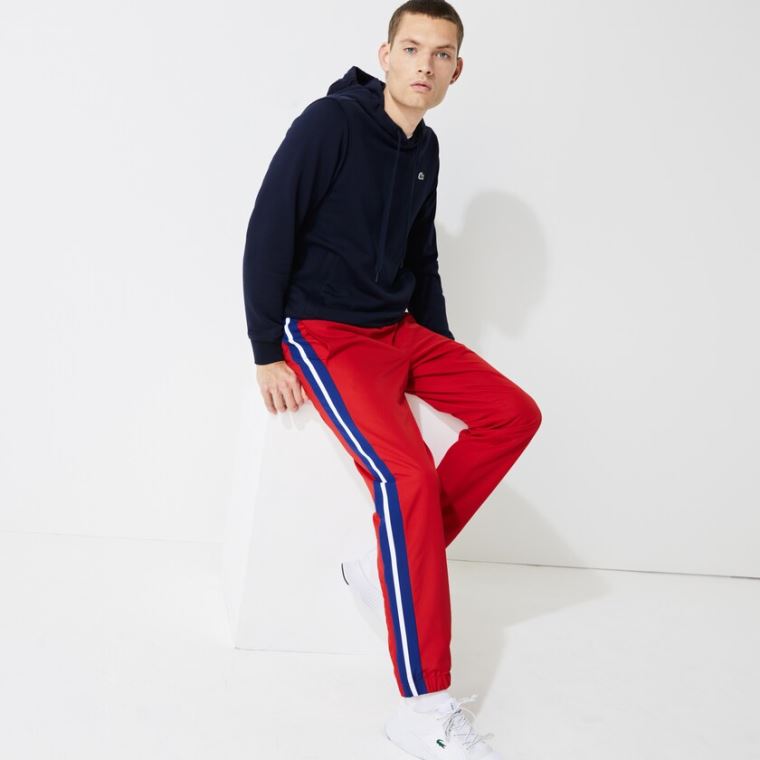 Lacoste SPORT Contrast Bands Lette Tracksuit Pants Rød Blå Hvite | qAUTZrhv