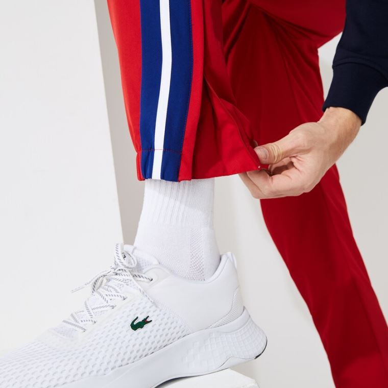 Lacoste SPORT Contrast Bands Lette Tracksuit Pants Rød Blå Hvite | qAUTZrhv