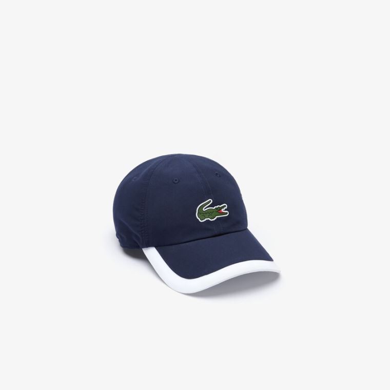 Lacoste SPORT Contrast Border Lette Cap Marineblå Blå Hvite | ZrUI14GJ