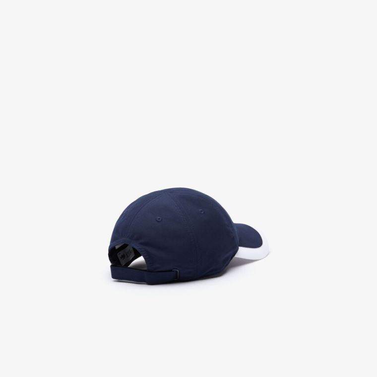 Lacoste SPORT Contrast Border Lette Cap Marineblå Blå Hvite | ZrUI14GJ