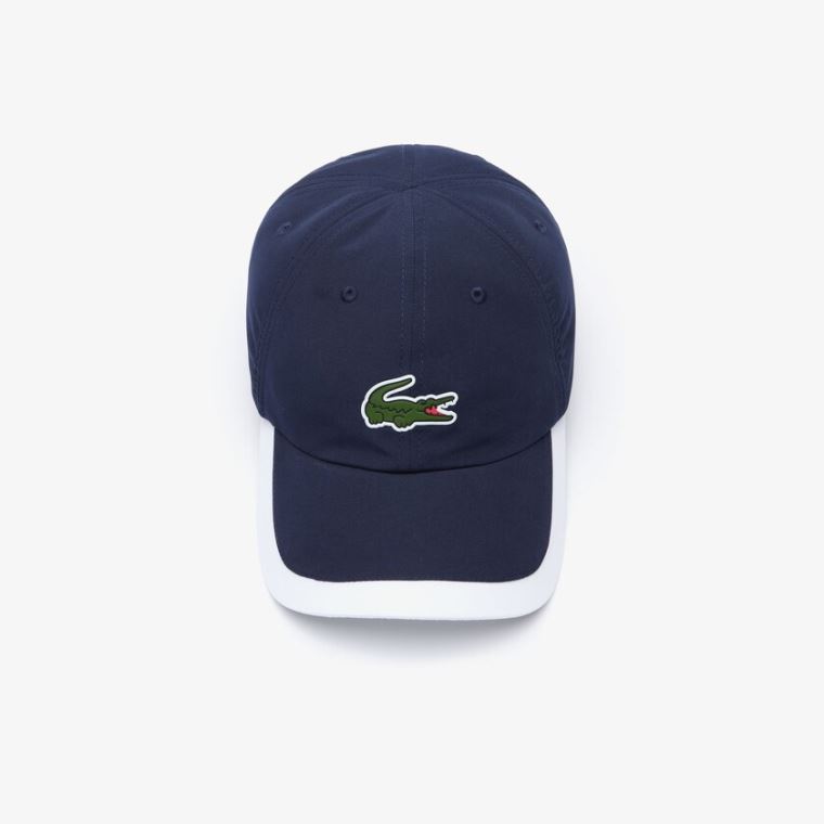 Lacoste SPORT Contrast Border Lette Cap Marineblå Blå Hvite | ZrUI14GJ