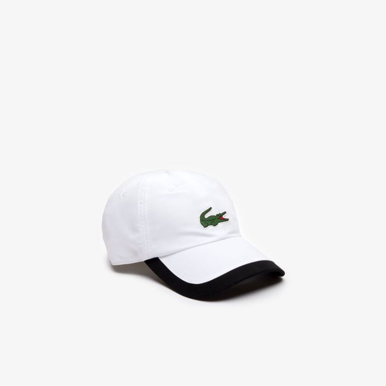 Lacoste SPORT Contrast Border Lette Cap Hvite Svarte | dh2JASuD