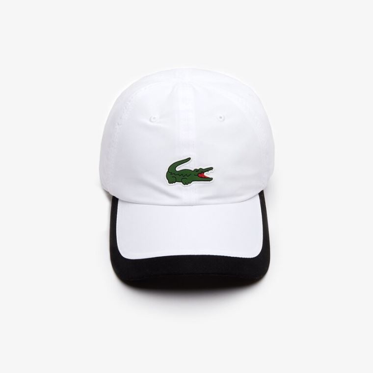 Lacoste SPORT Contrast Border Lette Cap Hvite Svarte | dh2JASuD