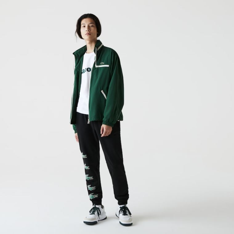 Lacoste SPORT Crocodile Print Fleece Jogging Pants Svarte | ioZOqZfm