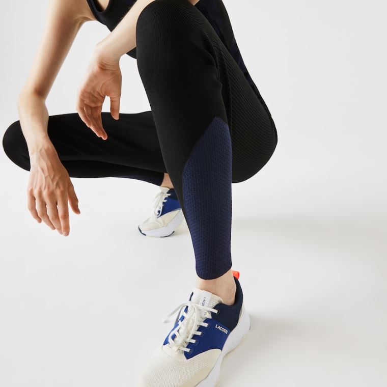 Lacoste SPORT Ergonomic Knit Leggings Svarte Marineblå Blå | T2k9dd1s