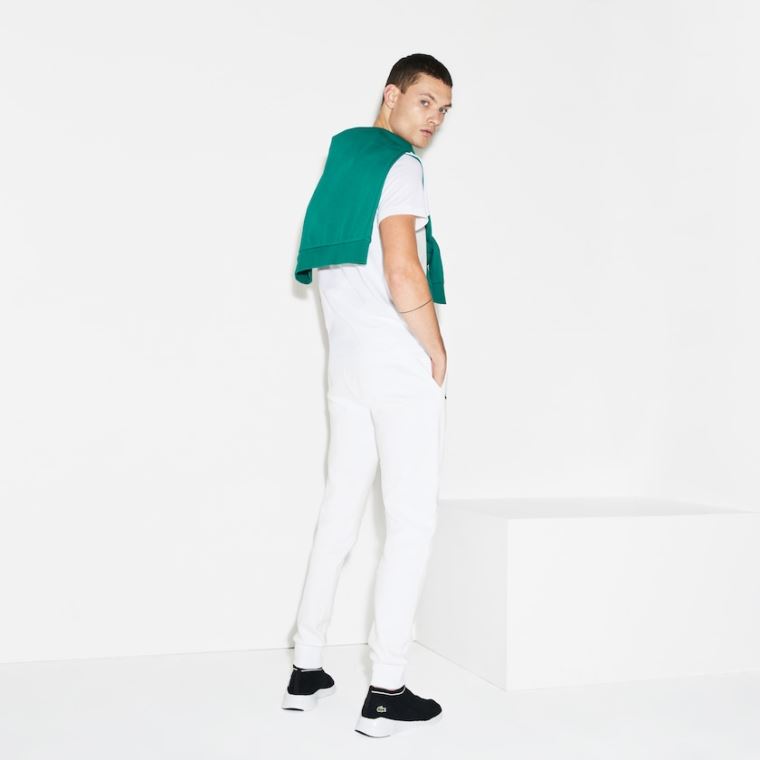 Lacoste SPORT Fleece Tennis Sweatpants Hvite | px4biTSN