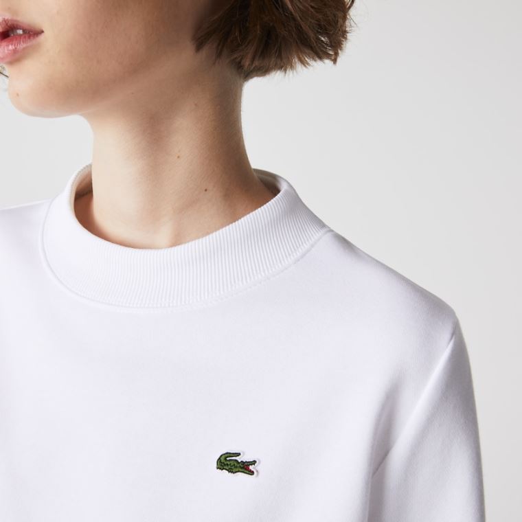 Lacoste SPORT Fleece Tennis Sweatshirt Hvite | 7hcRjQZ9