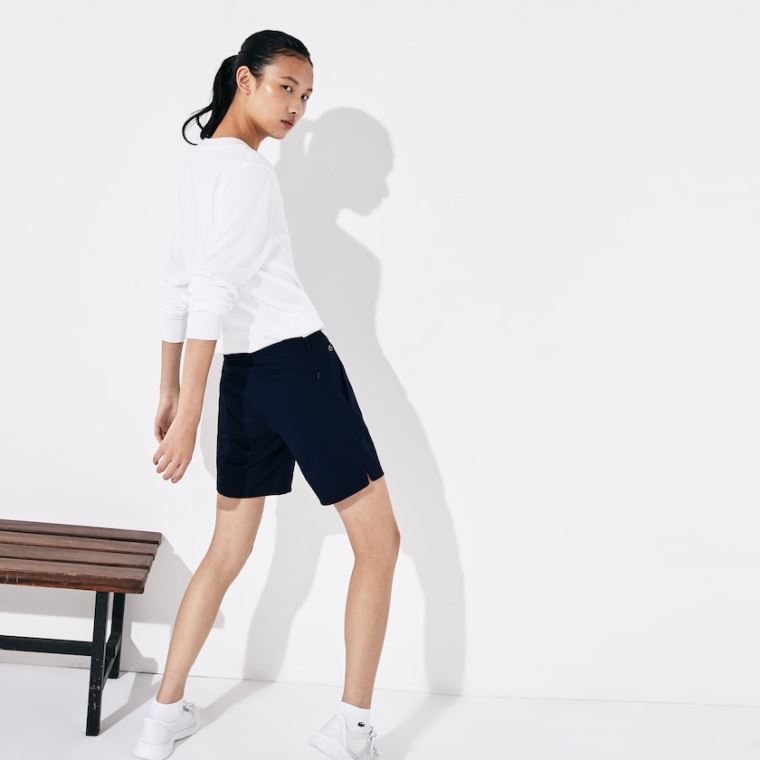 Lacoste SPORT Gabardine Bermuda Shorts Marineblå Blå | PAn8sejj