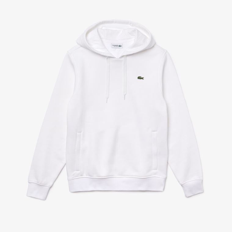 Lacoste SPORT Hette Fleece Sweatshirt Hvite | nDWCoG6m