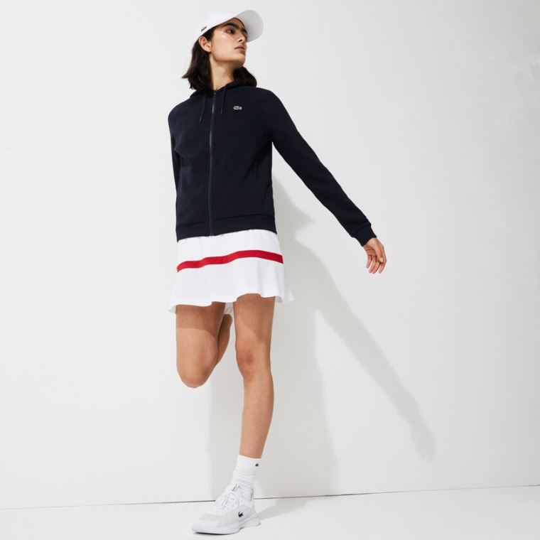 Lacoste SPORT Hette Fleece Zip Tennis Sweatshirt Marineblå Blå | LowqpWoJ