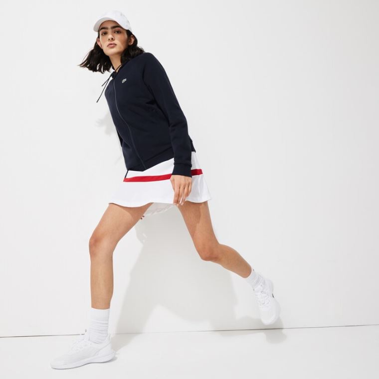 Lacoste SPORT Hette Fleece Zip Tennis Sweatshirt Marineblå Blå | LowqpWoJ